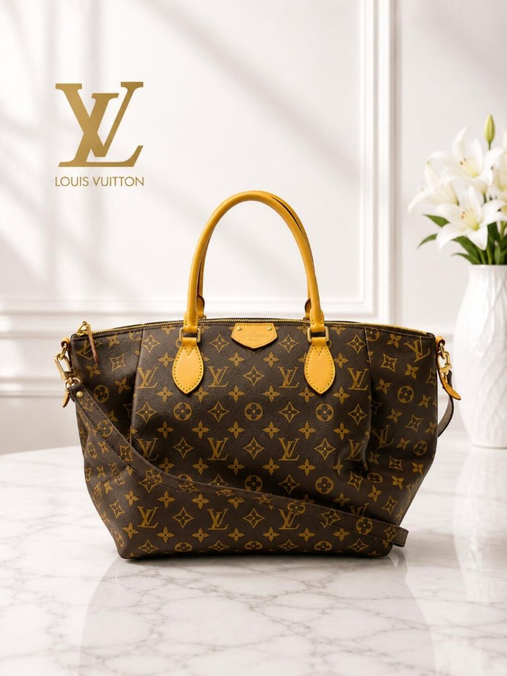Authentic Louis Vuitton Turenne MM Monogram Shoulder Bag